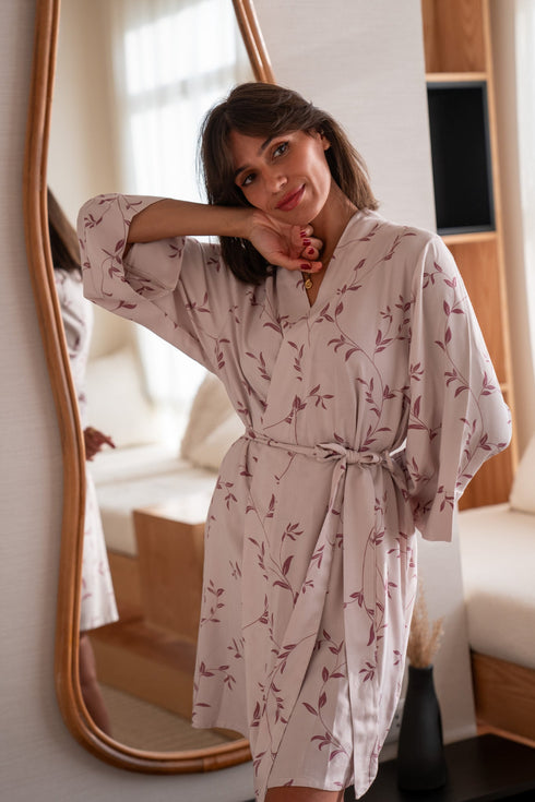 Women summer kimono Minimal Floral Vine